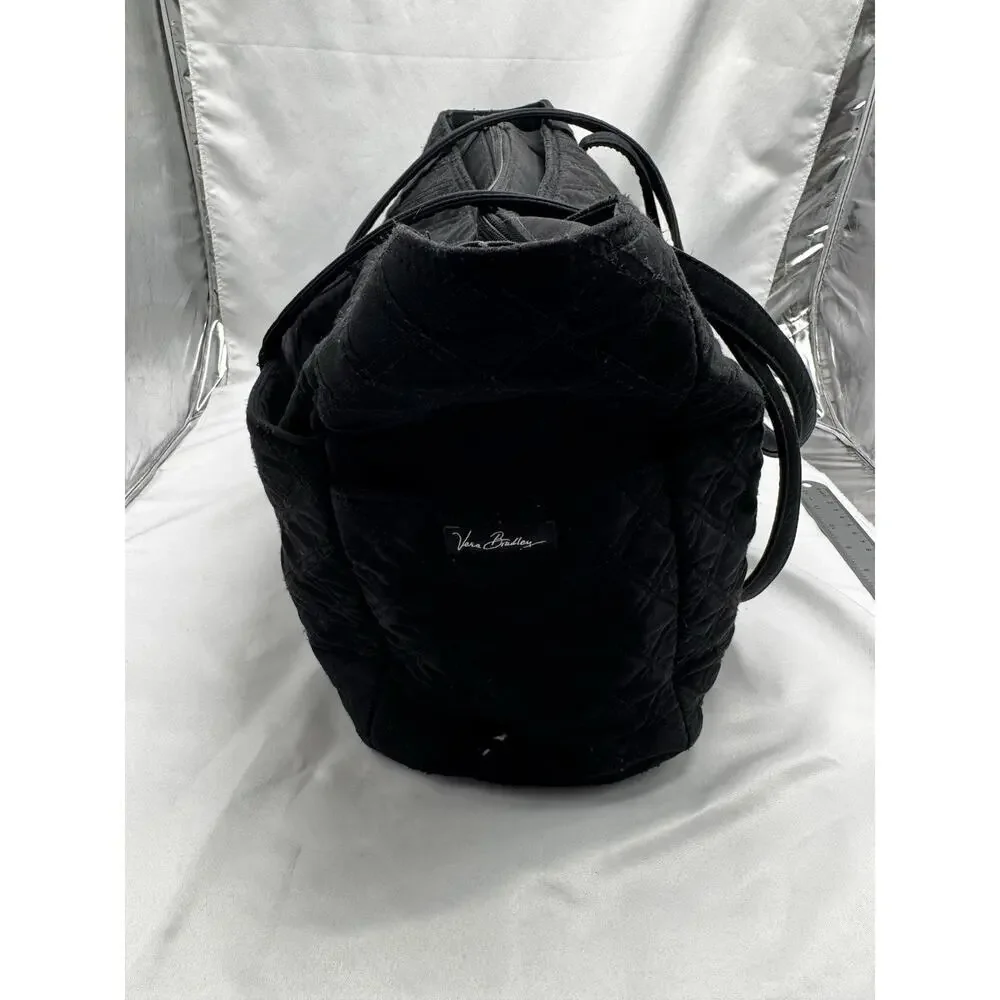 Vera Bradley Baby Diaper Bag Black Paisley Lined Quilted Tote Travel Workout